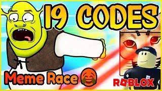 6 NEW CODES19 WORKING CODES for  MEME RACE  New Update Roblox 2024