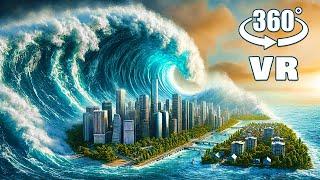 VR 360° BIGGEST TSUNAMI WAVE HITS THE CITY