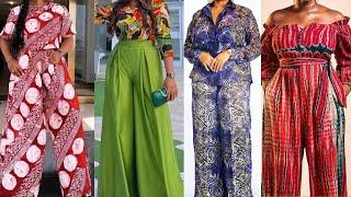 Best Ankara Trousers & Tops Styles for Classy Ladies |Chic Ankara Palazzo Trousers & Crop Top style