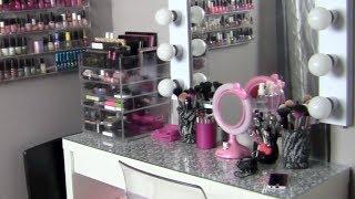 My Makeup Collection & Storage + Vanity Tour! ~Featuring The Clear Cube & Ikea's Malm Vanity Table~