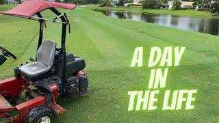 Working On A Golf Course | Grounds Crew Maintenance | Reel Mowing Tees | EP:1