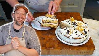 Ultimate Cannoli Cake Recipe | White Cake with Cannoli Filling and Mini Cannolis