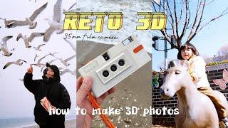 RETO 3D FILM CAMERA with sample photos  demo on how make 3D images, how to load & unload film 레토3D