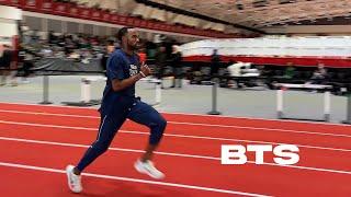 BTS of a professional track meet - Daniel Roberts 60 hurdles