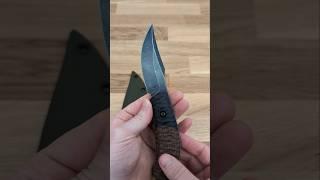 Outpost with Burlap Micarta and Black G-10 - 52100 Carbon Steel by Curt Haaland