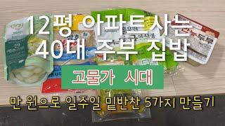 12평 아파트사는 40대 주부 집밥 | 고물가 시대 절약을 하자 | 만 원으로 일주일 밑반찬 5가지 만들기