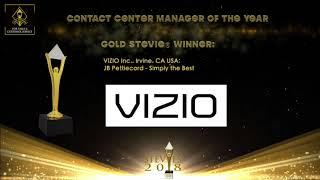 JB Pettiecord of VIZIO Inc. wins a Gold Stevie® in the Stevie Awards for Sales & Customer Service