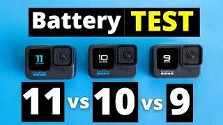 GoPro 11 vs GoPro 10 vs GoPro 9 Battery Test Comparison