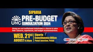 UNC Pre Budget Consultation – Siparia | With Feature Address by Hon. Kamla Persad Bissessar