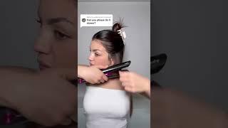 Straightener curl tutorial #curls #flatiron #hair