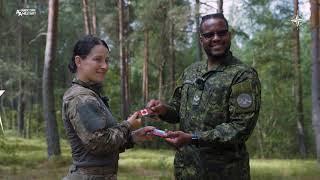 Canadian Army MCPL Michael Vernon & Slovenian Army PTE Teja Tropan swap MREs | LATVIA