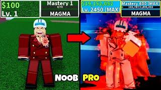 Beating Blox Fruits as Akainu! Lvl 0 to Max Lvl Noob to Pro Full Human v4 Awakening in Blox Fruits!