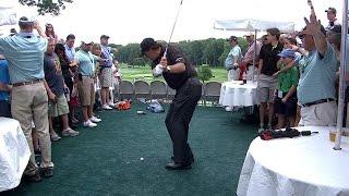 Phil Mickelson's shot from hospitality area at Barclays - longer version