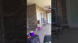 Lily playing at grandmas