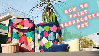 How to Paint On Terracotta Pot | Painting pot ideas| Painting Pot Gallery