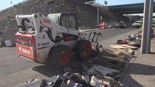 Stockton clears encampment next to homeless shelter