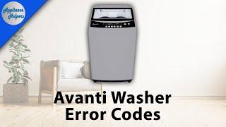 Avanti Washer Error Codes