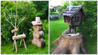 Beautiful garden decor made of wood crafts! 80 ideas for inspiration!