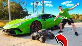 MY LAMBORGHINI vs 100MPH RC CAR RACE!