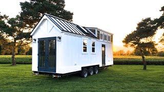 This Beautiful Farmhouse-Inspired 26' tiny house on wheels in Tipp City, Ohio!