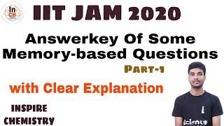 IIT JAM CHEMISTRY 2020 Answerkey and Solutions with Brief Explanations... For IIT JAM Aspirants.. 