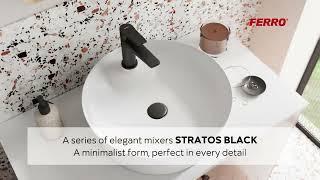 Minimalist form | TREVI BLACK shower set and black mixers STRATOS BLACK | FERRO