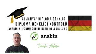 Almanya'da diploma denkliği Anabin H+ formu online nasıl doldurulur ? ve Diploma denkliği kontrolü