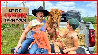 Lil' Texas Tours the Roshek Farm! COW PASTURE/MINI COW/TRUCK/KIDS/LITTLE COWBOY/ANIMALS/HERD/EXPLORE