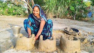 हमारे गाँव में देशी मिट्टी का चूल्हा कैसे बनाते है || How to make mitti ka chulha village style ||