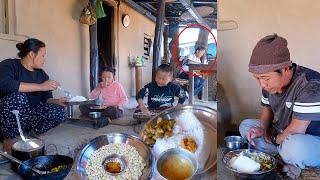 bhumi sarmila cooks lunch for children  and a village brother  || Bhumi sarmila cooking recipe ||