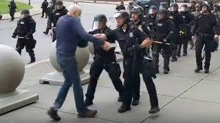 George Floyd protests: Police officers who shove and injure 75-year-old man are suspended