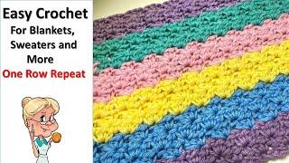 Kroller Stitch - Easy Crochet Stitch for Blankets, Sweaters and More - One Row Repeat