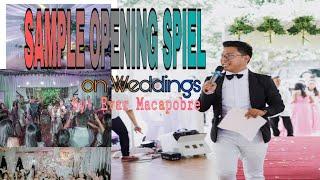 WEDDING INTRO SAMPLE SPIEL by Emcee Evar Macapobre