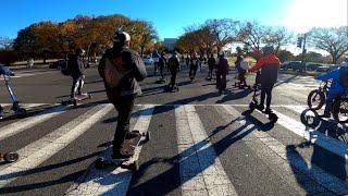 Huge PEV Group Ride Washington DC Full GoPro (Nanrobot D4+V3.0) DCESK8 Invasion 2021