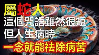 屬蛇人這個咒語雖然很短，但人生病時，一念就能祛除病苦，消災延壽#生肖運勢 #生肖 #十二生肖