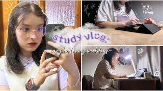 study vlog: cozy and rainy weekdays~