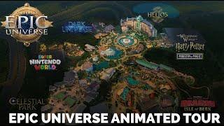 Epic Universe Animated Tour Flyover | All 5 Worlds