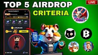 Top 5 Airdrop Listing In September | Full Criteria | Earn 500 $ Pr/Airdrop | #hamsterkombat