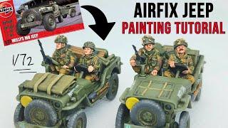 1/72 Airfix British Airborne Willys Jeep -  Arnhem - Plastic Scale Model Build and Tutorial.