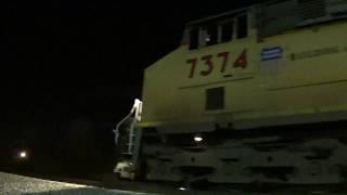 Union Pacific 7374 Leads a Slow Intermodal on 1/20/17