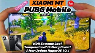 XIAOMI 14T Test Game PUBG Mobile HDR Extreme After Update HyperOS 1.0.4 Lag? Battery? | Full Handcam