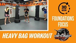 30 Minute Muay Thai Kickboxing Heavy Bag Workout | Foundations Focus #39