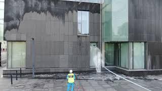 KTV Working Drone facade and window cleaning