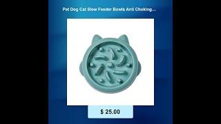 Pet Dog Cat Slow Feeder Bowls Anti Choking Slow Feeder Dish Bowl Home Dog Eating Plate Anti Gulpi...