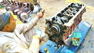 Completely Destroyed Euro Engine Rebuilding in Pakistan | Fully Overhaul an Old  Euro Engine |