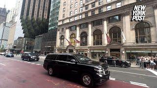 Ex-prez’s motorcade leaves Trump tower as he’s expected to buy food and drinks for entire bar