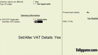 How to configure VAT in Tally ERP9, VAT Set up