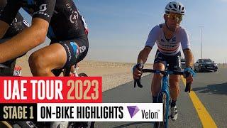 Such a close finish  | UAE Tour Stage 1 on-bike highlights