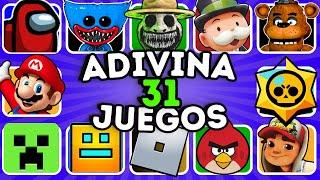 Adivina 31 JUEGOS Por La CanciónPoppy PlaytimeFnafMinecraft Zoonomaly Angry Birds️Mario️