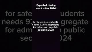 expected closing Merit for admission in MBBS public sector # 2024 # uhs # Entry Test preparation